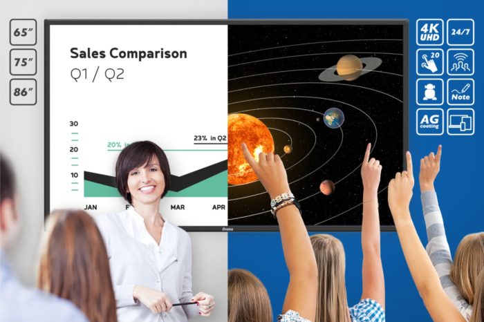 Rozmiar i funkcjonalność to priorytet - nowe ekrany wielkoformatowe iiyama dedykowane do sal wykładowych i konferencyjnych.