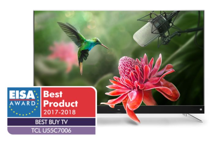 Telewizor C70 firmy TCL otrzymał nagrodę „Najlepszy zakup 2017-2018” od Europejskiego Stowarzyszenia Obrazu i Dźwięku EISA.