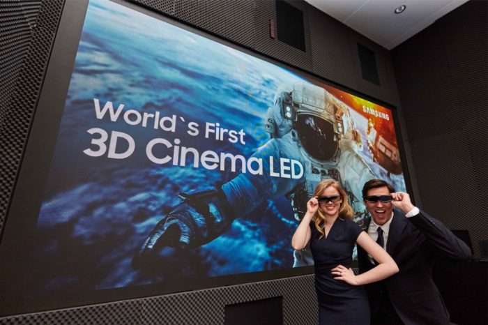 Samsung podczas targów ISE 2018 w Amsterdamie, zaprezentował pierwszy na świecie ekran 3D Cinema LED.