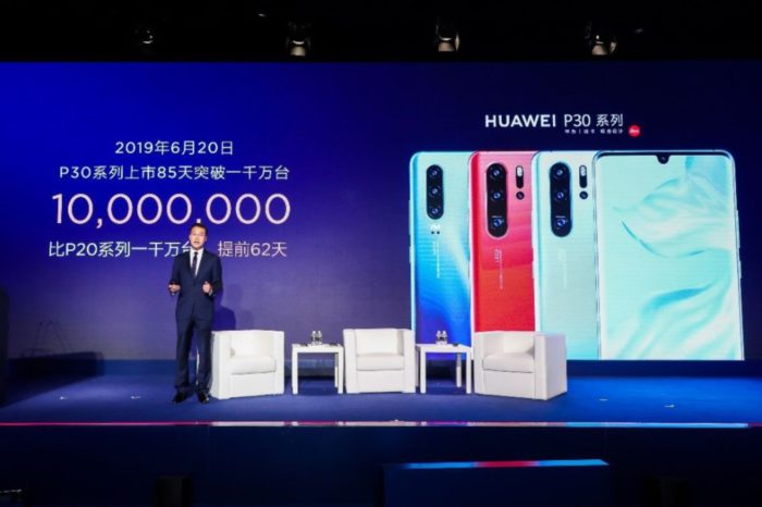 Huawei podczas MWC Shanghai Global Device Summit 2019, poinformował o sprzedaży ponad 10 milionów szt. smartfonów z serii P30 w ciągu zaledwie 85 dni!