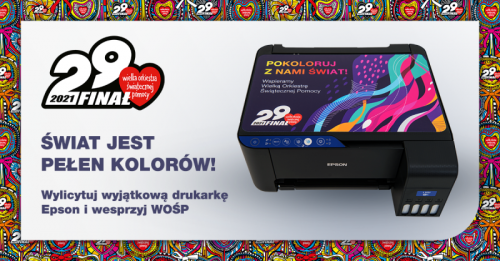 Finał Wielkiej Orkiestry Świątecznej Pomocy w tym roku zagra na… drukarkach Epson! Polski oddział firmy Epson wspiera już 29 finał WOŚP.