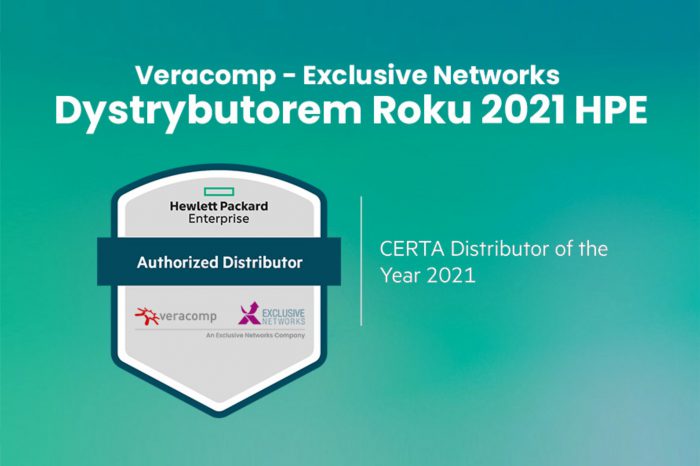 Veracomp – Exclusive Networks Poland S.A. podczas konferencji HPE DISCOVER 2021, został nagrodzony przez firmę Hewlett Packard Enterprise tytułem "Dystrybutor Roku 2021" w regionie CERTA.
